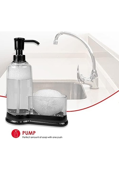 Home Basics Sünger Bölmeli Plastik Sabunluk, Siyah 12 Izgara