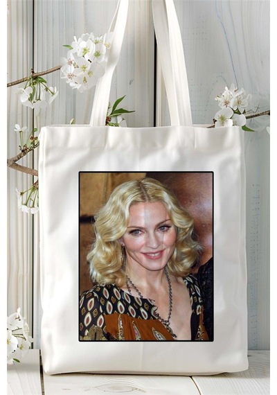 Art Hediye Madonna Baskılı Bez Çanta Omuz Çantası Kişiye Özel Desen 4 Çok Renkli