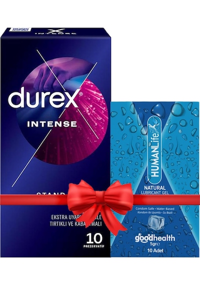 Durex Intense Prezervatif 10'lu + Humanlife 5 Gr X 10 Doğal Jel Lubricant