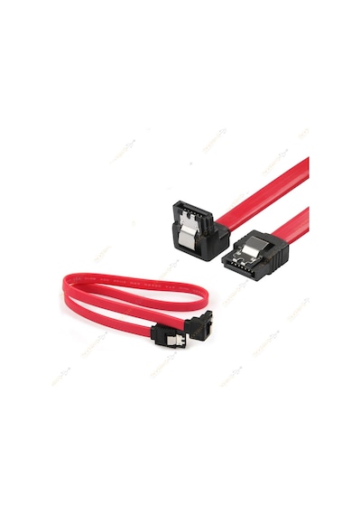 40 Cm Sata Data Kablo - 90 Derece - Metal Klip