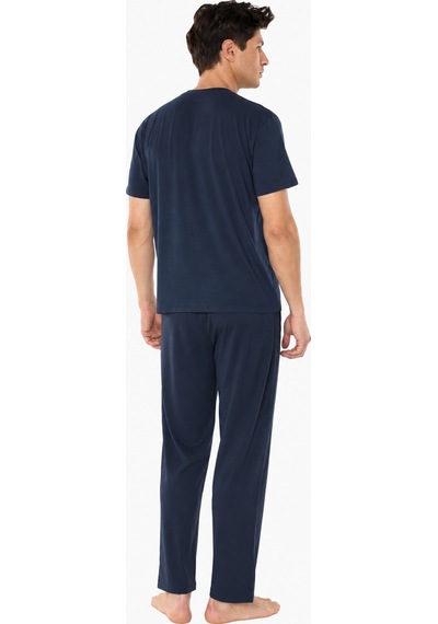 Malabadi Erkek Füme Bisiklet Yaka Micro Modal Extra Yumuşak Kışlık Pijama Takımı 6032