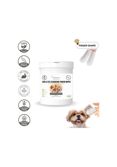 Greenwich Bitkisel İçerikli Kedi Köpek Göz Kulak Mendili 50 Adet / Gözyaşı Kiri / Kulak Akıntısı / Kaşıntı Tahriş Giderici / Parmak Mendil / Vegan