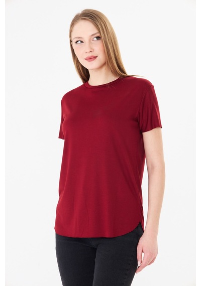 Sortie Collection Etek Ucu Damla Yırtmaçlı Basic Modal Bluz Bordo