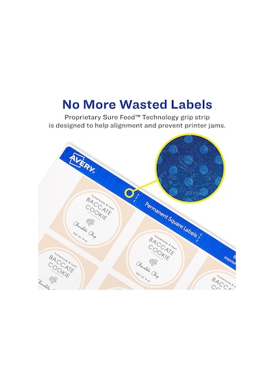 Permanent Kare Etiket, Beyaz, İnkjet/lazer Pack Of 120 Diğer