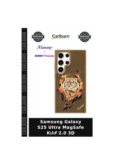 Samsung Galaxy S25 Ultra Magsafe Kılıf 2.0 3d Kadın Aksesuar Kaplan Desenli çok renkli