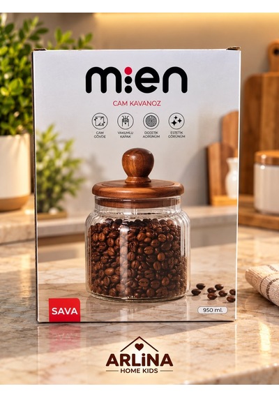 950 Ml Akasya Kapaklı Cam Kavanoz