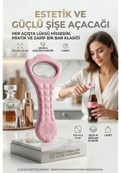 Mey İthalat Pratik Şişe Açacağı Ergonomik Barmen Tipi Sağlam Gazoz Ve İçecek Açacağı 723196 Çok Renkli