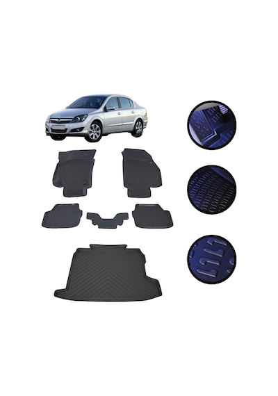 Astra H Sedan 2004-20015 Arası 4D Havuzlu Oto Paspas Ve Bagaj Set