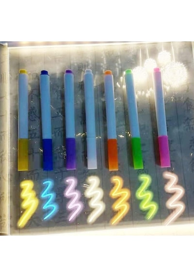 7 Özel Kalem Hediyeli Işıklı Yazı Ve Not Tahtası 20cmx30cm Led Işıklı Neon Yazı Tahtası 7 Özel Kalem Hediyeli