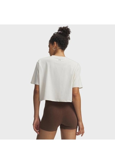 Under Armour Scriptheart Crop Kadın Beyaz Polo Yaka Tişört