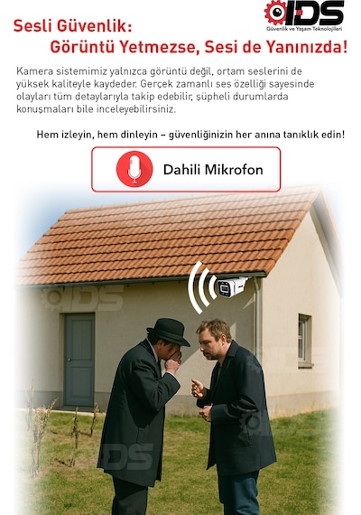 Sesli - 4 Kameralı Fullhd Gece Renkli Ve Işıklı Güvenlik Kamerası - Kamera Seti 500gb Disk