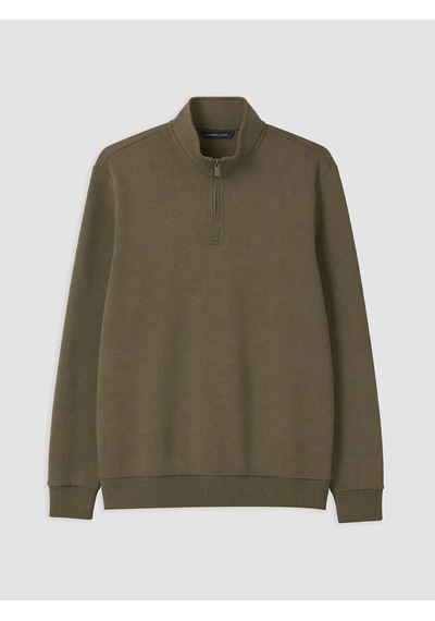 Lcwaıkıkı Classic Haki Dik Yaka Erkek Kalın Sweatshirt