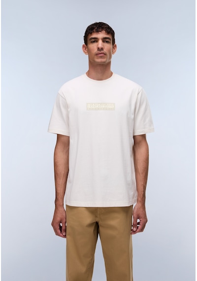 Napapijri S-box Logo Ss 1 Erkek T-shirt-31968 Beyaz