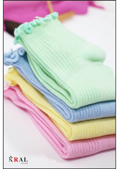 Kral Socks Kadın Bambu Çorap 5 Çift Renkli Hediye Kutulu Patik Kadın Çorap ASORTİ