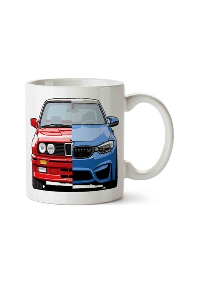 Bmw M3 Kırmızı Mavi Baskılı Kupa Bardak Çok Renkli