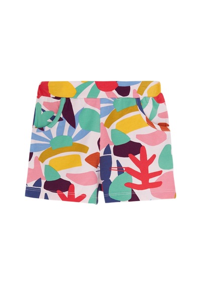 Lovetti Kız Çocuk Cutouts Foliage Desen Cepli Şort 8986 Çok Renkli