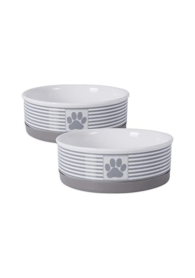 Bone Dry Paw & Patch Seramik Evcil Hayvan Koleksiyonu, Orta Set, 15x5 Cm, Gri, 2 Parça Sku: Smgstk314b15de43 Acı Kahve