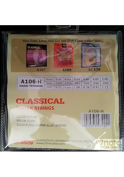 Alice A-106H Klasik Gitar Takım Tel Hard Tansion Alice A-106H Klasik Gitar Takım Tel Hard Tansion