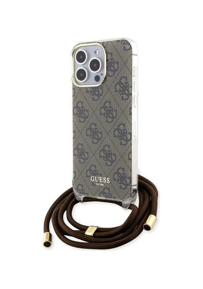 Apple Uyumlu  iPhone 15 Pro Kılıf Guess Lisanslı Çapraz Kordon 4g Desenli Kapak