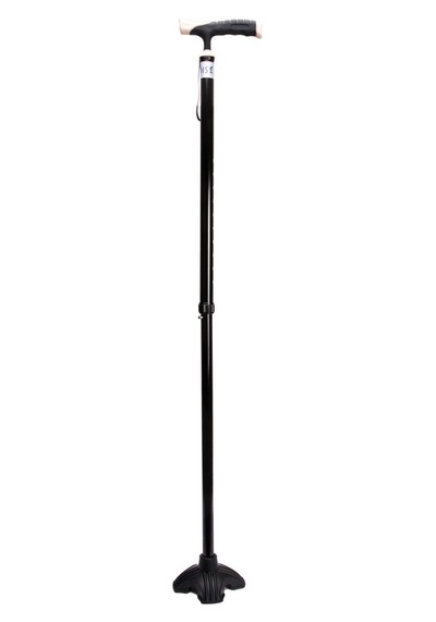 Agst011 Ayarlanabilir Dörtlü Lastikli Baston Siyah / Black - Zum130800009