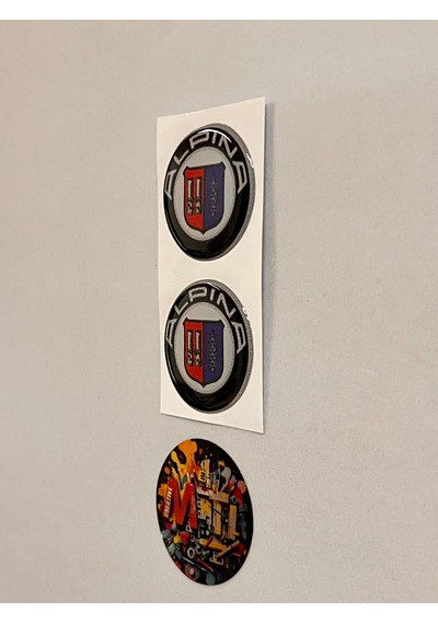 Alpına Damla Sticker Etiket Kabartmalı 3d Silikon Direk Arması Alpına Etiketçi Epoksi 2ad. 3,5x3,5cm Çok Renkli