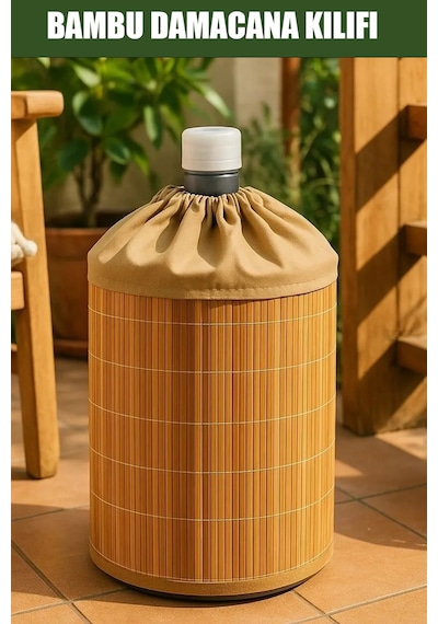 Porsima Pbt-592 Bambu Damacana Kılıfı Kumaş Korumalı İpli Hasır Kılıf 35 42cm 19lt Hasır