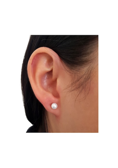 Chavin Ufak 6 Mm. Gerçek Inci Gümüş Küpe Dg90-6