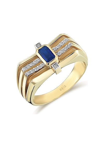 Reis Kuyumculuk T9340 Queen Blue Altın Yüzük