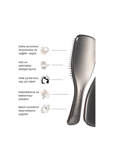 The Ultimate Detangler - Chrome - Midnight Silver Gümüş Saç Fırçası - Tarak