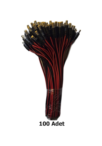 Dc Erkek Power Jack Güç Bağlantı Kablosu 100 Adet - Kamera Ve Led Adaptör Giriş Soketi