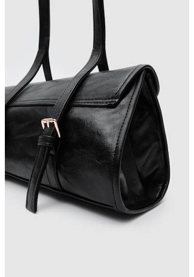 Calvino Vintage Baget Çanta Siyah Siyah
