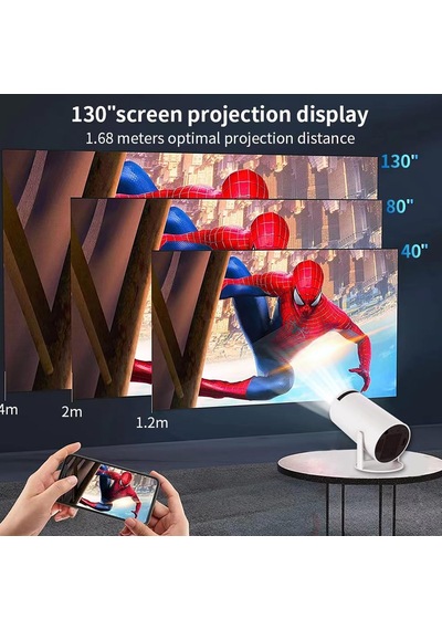 Ayrex Limimart 5g Wifi Projektör, 4k Destek, 130 '' Ekranlı 5.0 Bluetooth Hoparlör, Otomatik Keystone Düzeltme, Andr