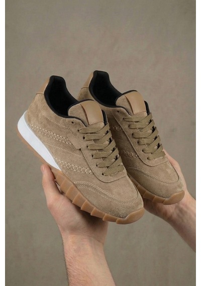 Tw Tonny White Newyork-048 Deri Spor Yürüyüş Günlük Sneaker Ayakkabı Vizon