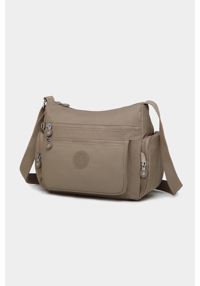Smart Bags Orta Boy Çok Cepli Su Geçirmez Krınkıl Kumaş Kadın Omuz Çantası Açık Kahve Kahverengi
