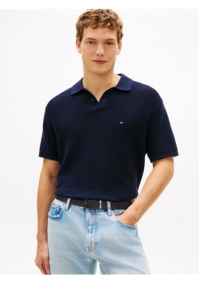 Tommy Hilfiger Cool Touch Structure Ss Polo Erkek Mavi Sweatshirt - Mw0mw42795