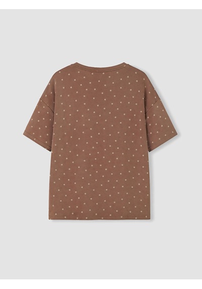 Lcw Dream Kahverengi Kalp Desenli Kadın Pijama Üstü