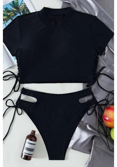 Angelsin Özel Tasarım Bikini Takım Siyah