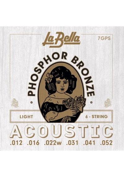 La Bella 7gps Fosfor Bronz Akustik Gitar Teli 12-52 Zengin Harmonikler Dayanıklı Sarım