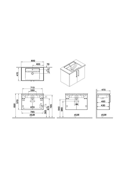VitrA Root Flat Kapaklı Lavabo Dolabı 80 Cm Doğal Meşe 66386 Çok Renkli VitrA Root Flat Kapaklı Lavabo Dolabı 80 Cm Doğal Meşe 66386 Çok Renkli