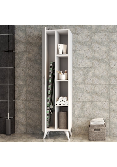 Tek Kapılı Raflı Ütü Masası Dolabı Beyaz - Bdl0301 Beyaz