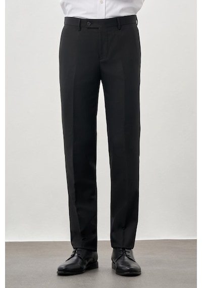 İmza Siyah Düz Gabardin Esnek Yan Cep Slim Fit Classic Pantolon 1003245209 001 Siyah