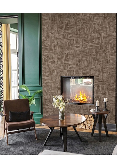 Adawall Muse Koleksiyonu- 25101-8 Kahverengi Dokulu Silinebilir Nonwoven Vinil Duvar Kağıdı 1.06x15.6m 16.5m²