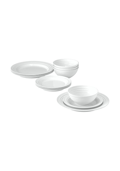 Ikea Favorısera Temperli Opal Cam 4 Kişilik 12 Parça Yemek Takımı 15-25 Cm Beyaz Yuvarlak