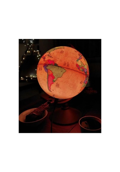 Lrs Store Dünya Küresi - Işıklı- Yerküre Antik-siyasi Dekoratif Eğitici Yer Küre Globe Ancient, 20 Cm Genel