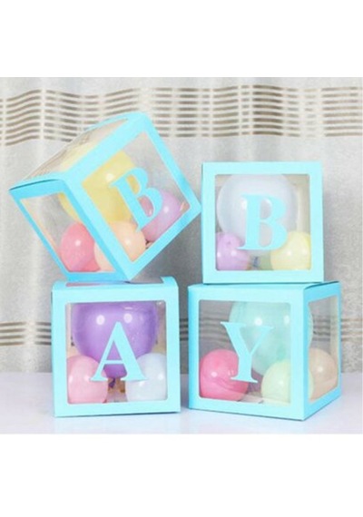 Baby Yazılı Demonte 25 CM Şeffaf Kutu Set Mavi