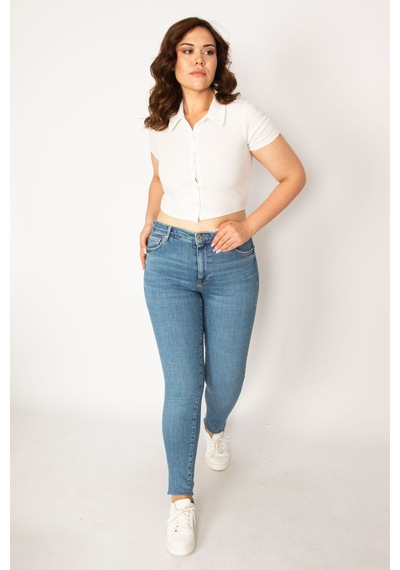 Şans Kadın Mavi 5 Cep Skinny Jean Pantolon 65n33761-mavi Mavi
