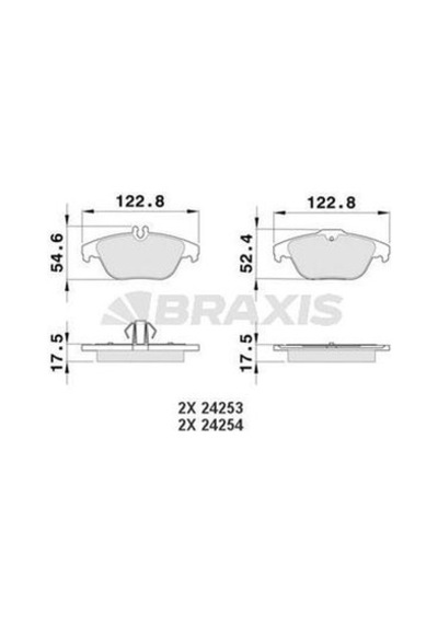 Braxis Aa0091 Fren Balatası Arka X204 08-15 W204 07-14 S204 07-14 C207 11-16 A207 10-15 A0074208520