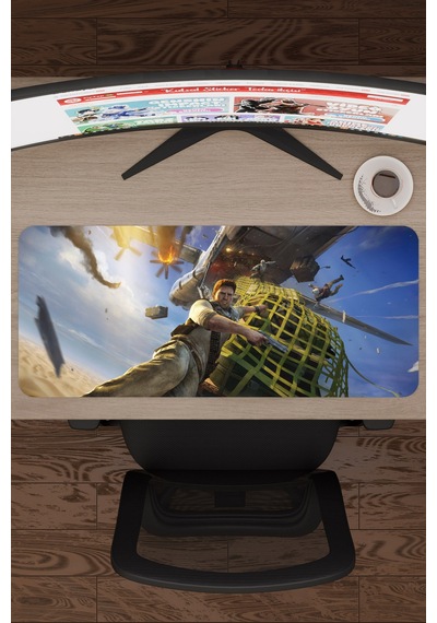 Uncharted Kaymaz Dikişli Kauçuk Oyuncu Mousepad V4 - 70x30 Xl Gaming Mouse Pad Fare Altlığı