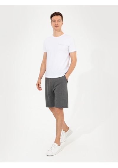 Cacharel Gri Melanj Comfort Fit Örme Şort