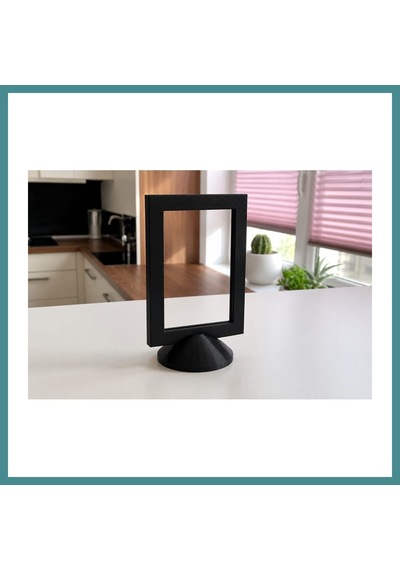 Trendexa 3d Baskı Modern Fotoğraf Çerçevesi - Masaüstü Ve Raf Üstü Dekoratif Resimlik-siyah Mac